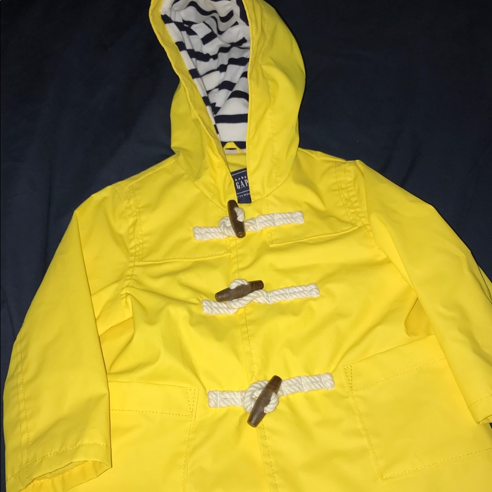 Yellow Baby Gap toggle raincoat
